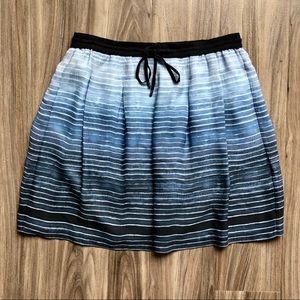Vince Silk French Blue Watercolor Skirt